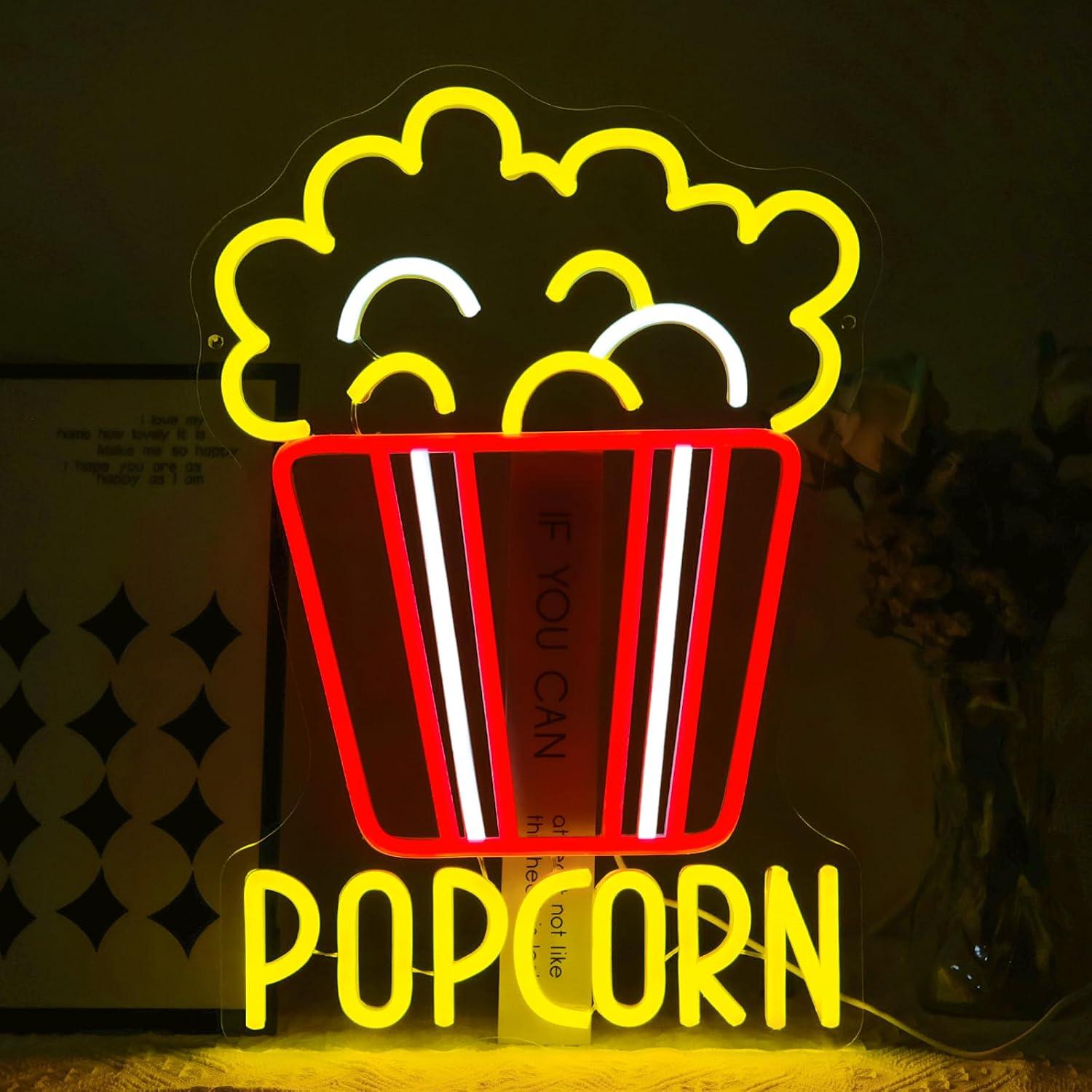 Popcorn Bucket Neon Sign USB D - Home Cinema Wall Lights review and price