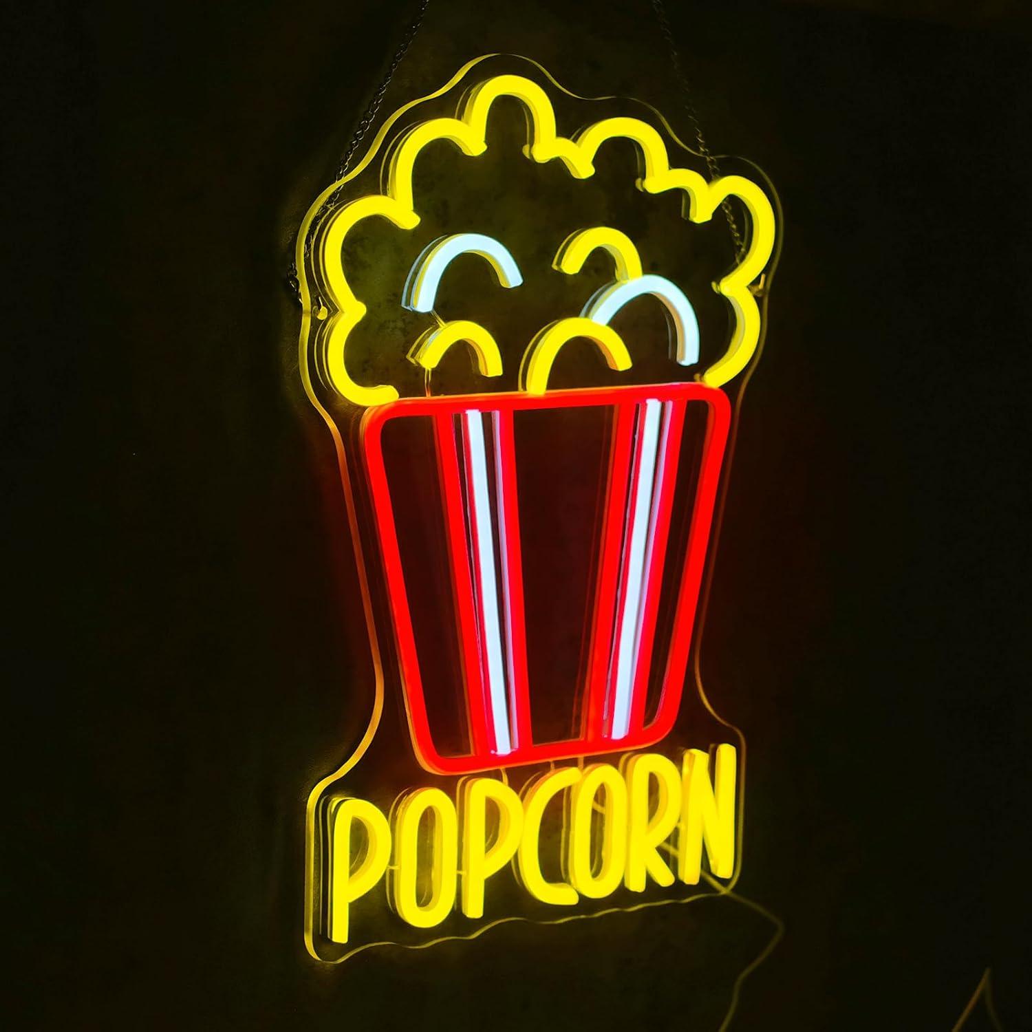 Popcorn Bucket Neon Sign USB D - Home Cinema Wall Lights review and price