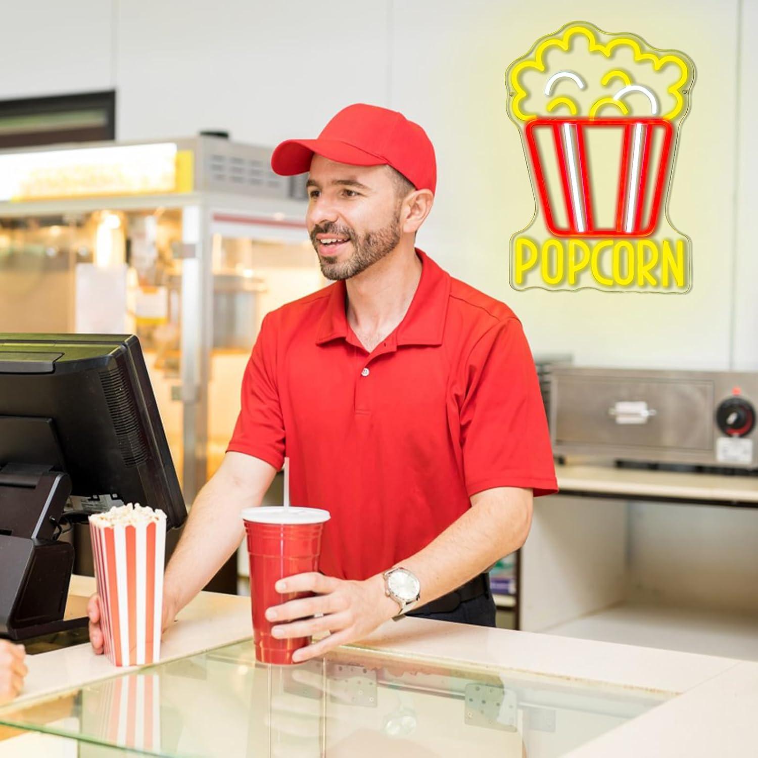 Popcorn Bucket Neon Sign USB D - Home Cinema Wall Lights review and price
