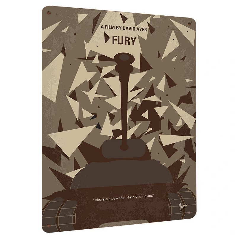 Fury Movie Poster Metal Wall A - Home Cinema Inspiration review and price