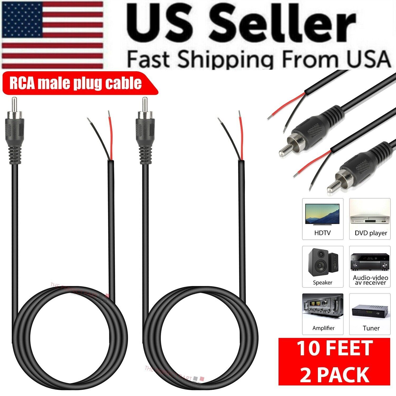 2-Pack 10ft RCA Male Plug To B - Home Cinema Choice review and price