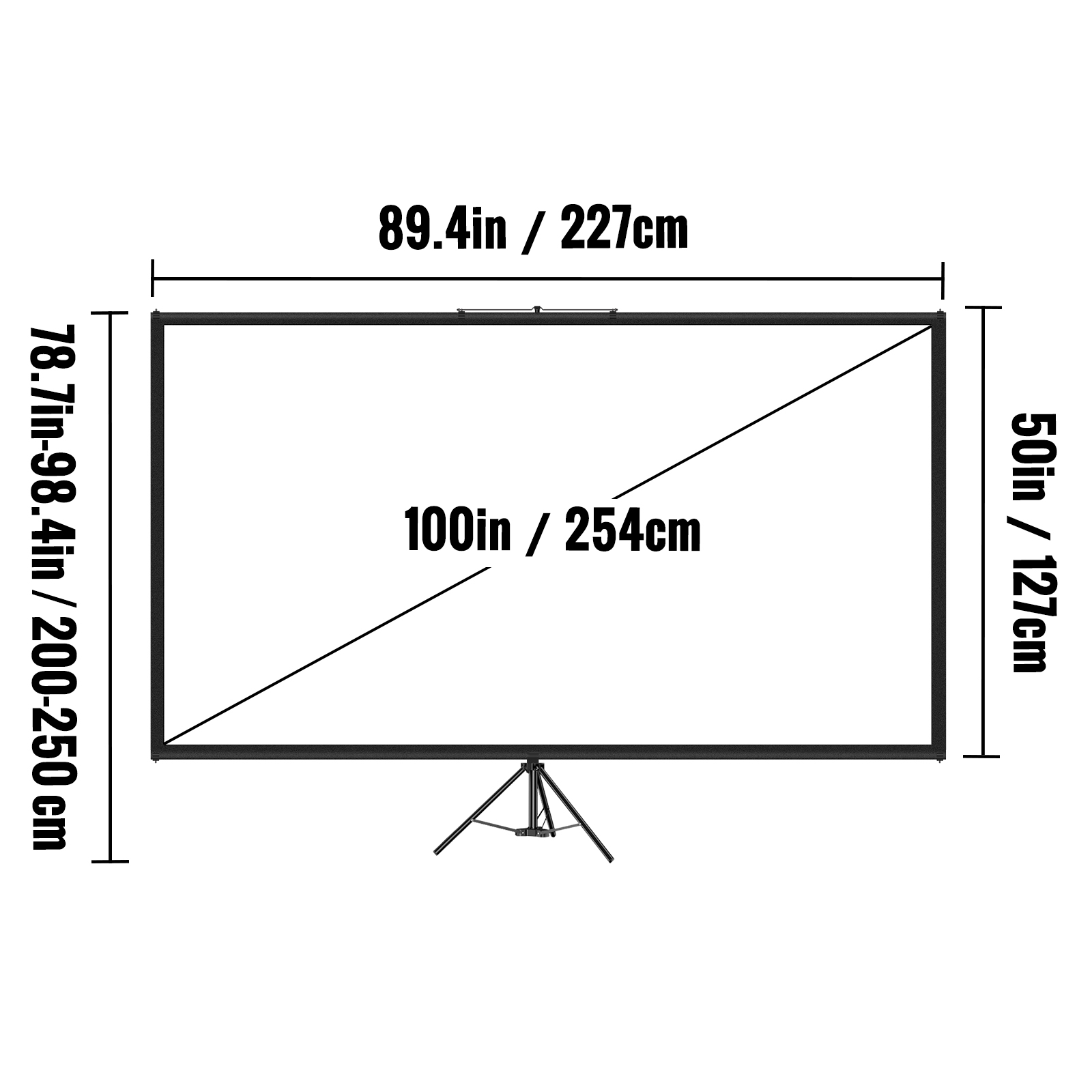 100 Inch Tripod Projector Scre - Home Cinema Portable review and price