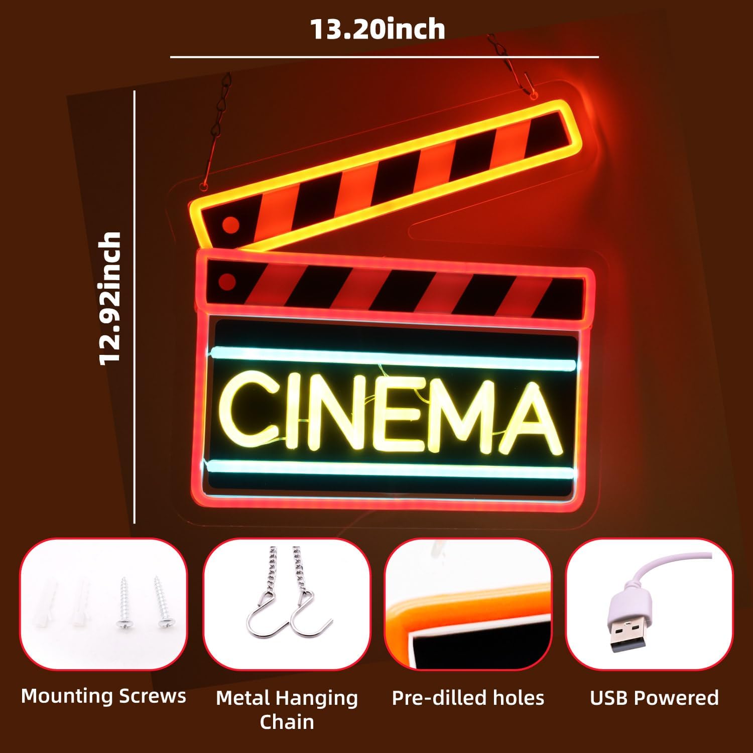 Cinema Clapperboard LED Neon S - Home Cinema Wall Lights review and price
