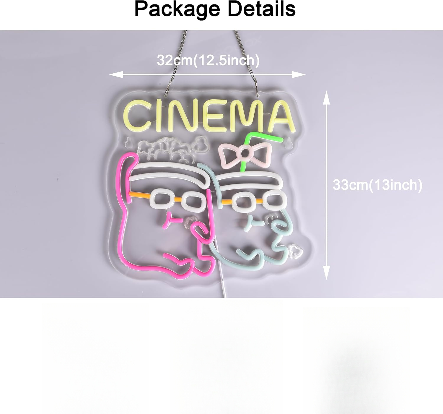 Cinema Neon Sign USB Powered D - Home Cinema Wall Lights review and price