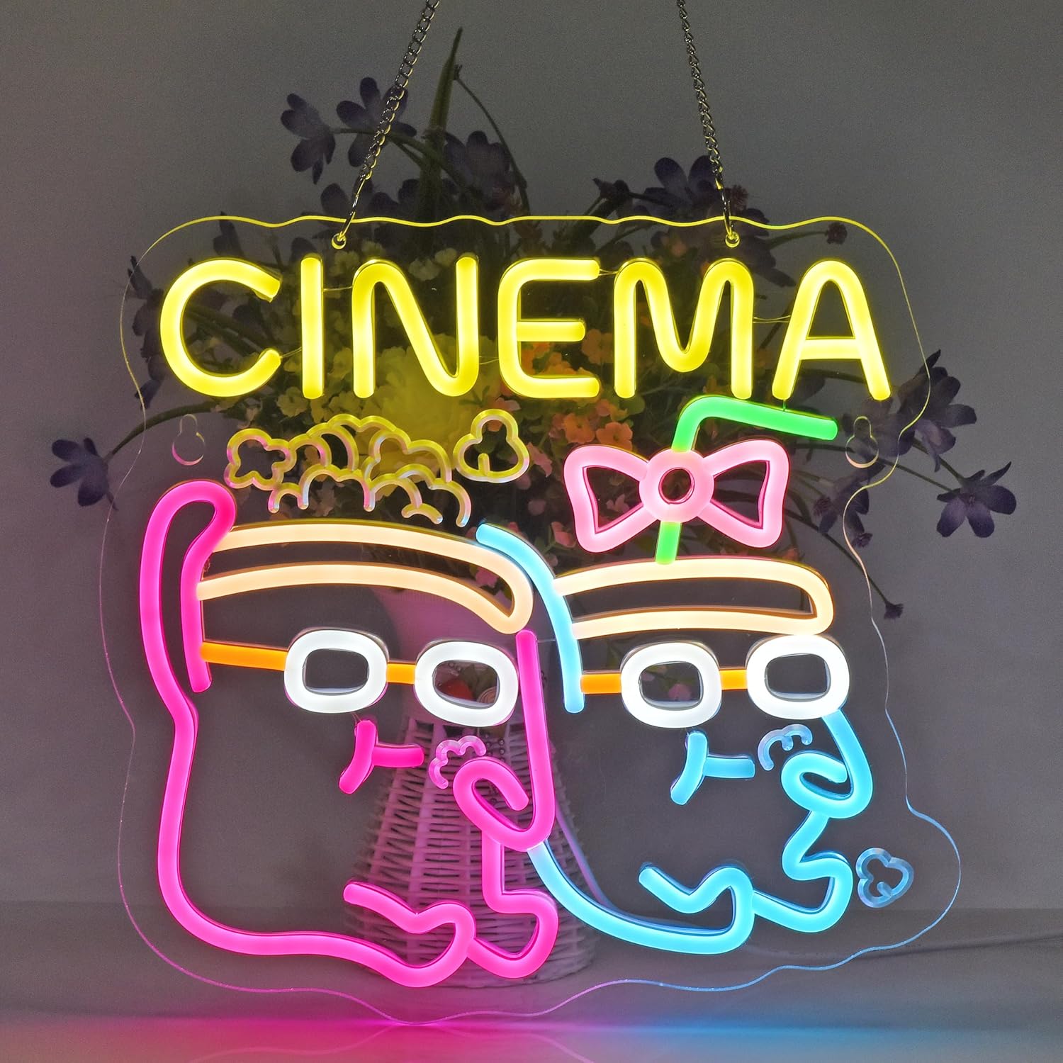Cinema Neon Sign USB Powered D - Home Cinema Wall Lights review and price