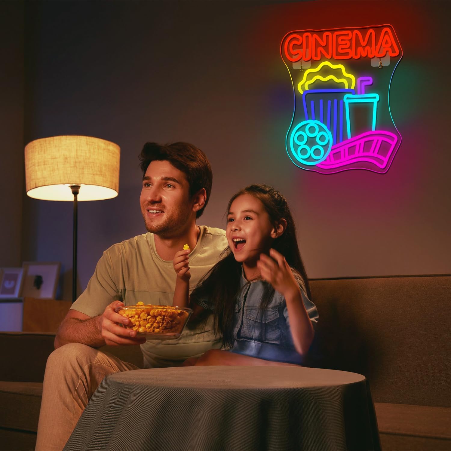 Cinema Neon Sign USB Powered P - Home Cinema Wall Lights review and price