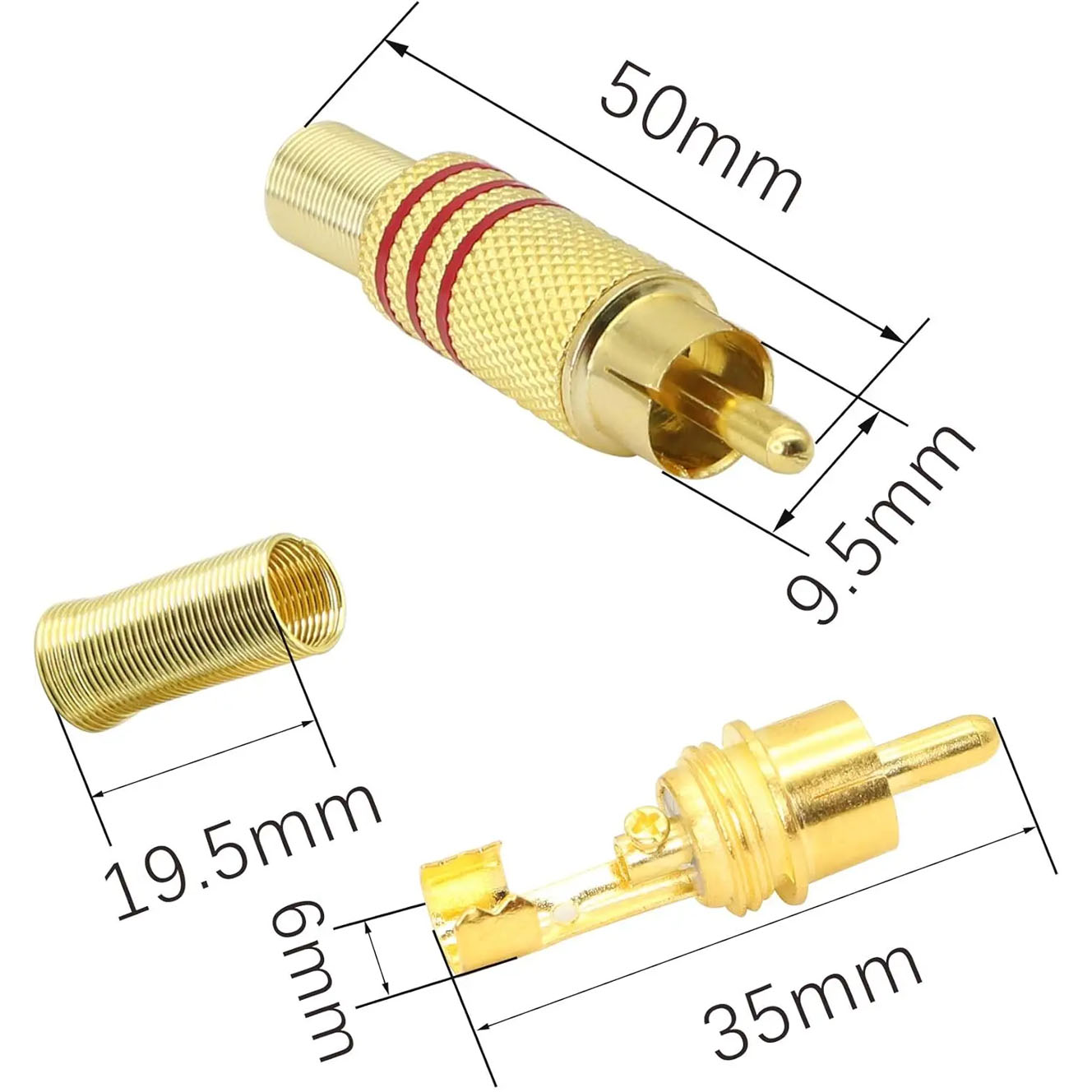 4PCS RCA Plug Gold Plated Sold - Home Cinema Choice review and price