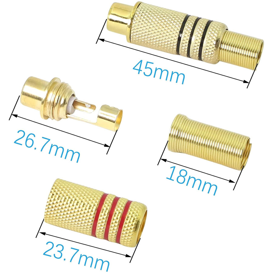 4PCS RCA Plug Gold Plated Sold - Home Cinema Choice review and price