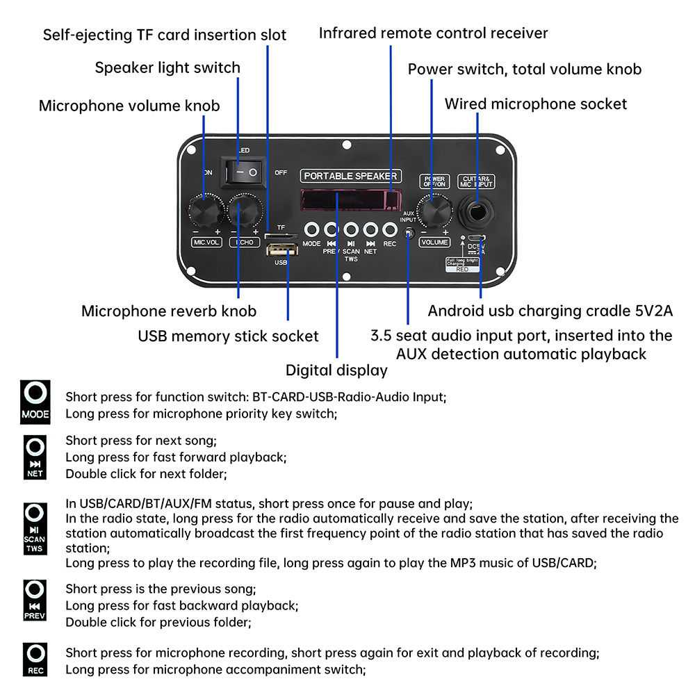 DC3.7-5V MP3 Bluetooth 5.1 dec - Home Cinema Bluetooth 5.1 review and price